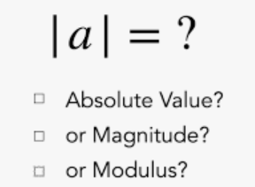 A question of Modulus and Absolute Value.