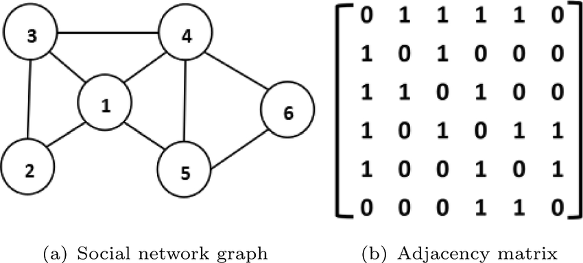 Matrix and social network graph