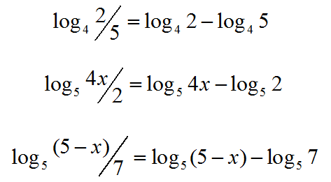 Logarithmic quotient rule