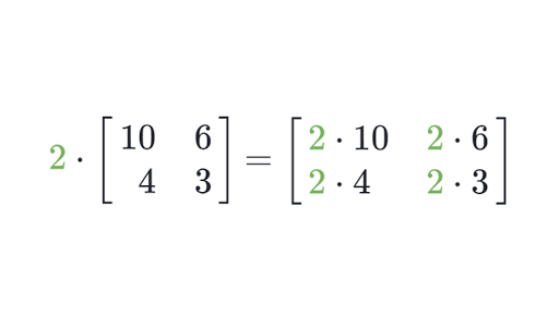 Multiplying a matrix by a scalar